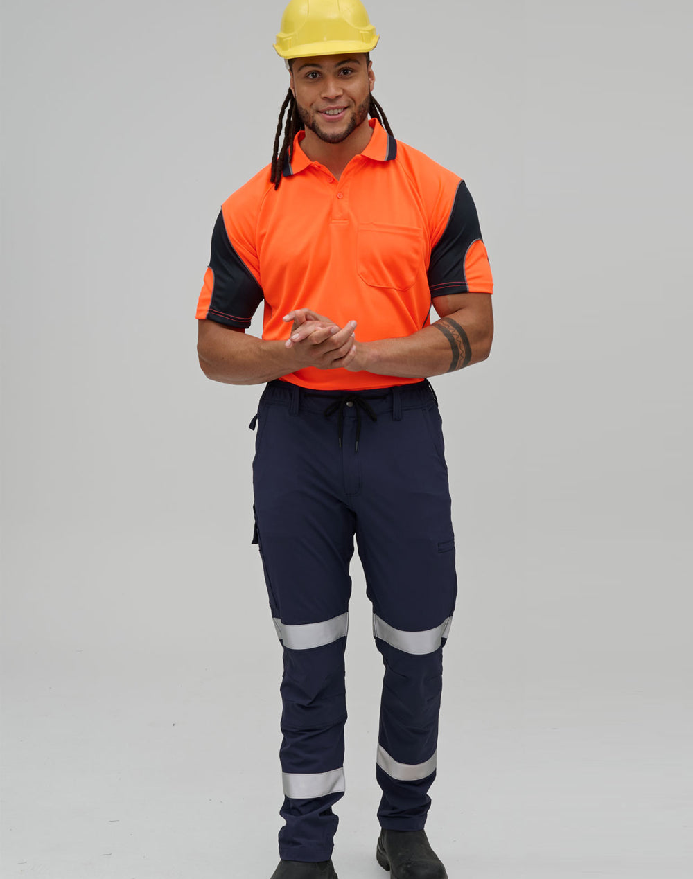 Australian Industrial Wears Unisex DWR Water Repellent Flexi Work Pants with Tapes - WP30HV