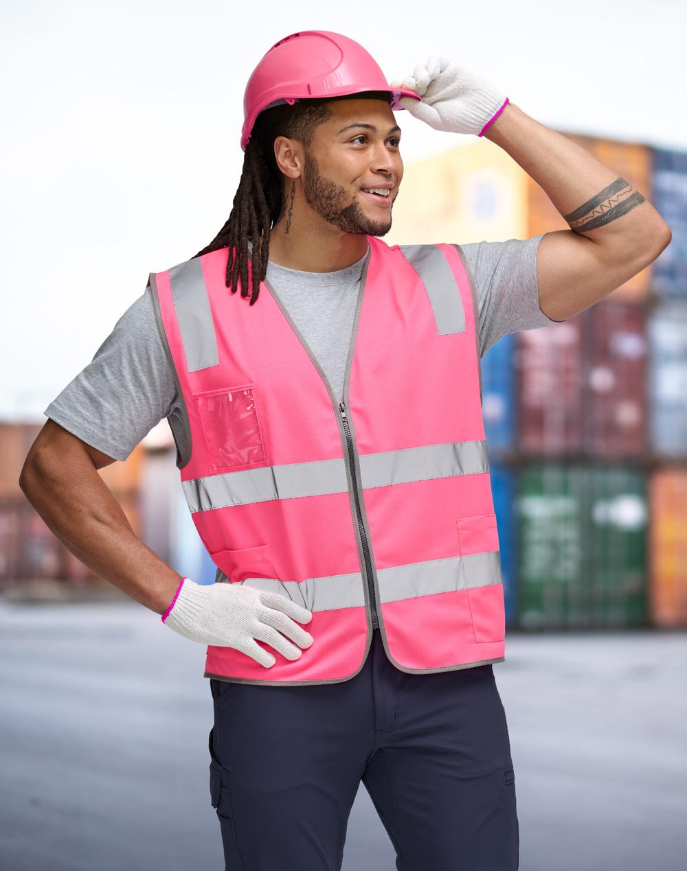 AUSTRALIAN INDUSTRIAL WEAR Unisex Hi-Vis Safety Vest with ID & Utility Pockets - SW04