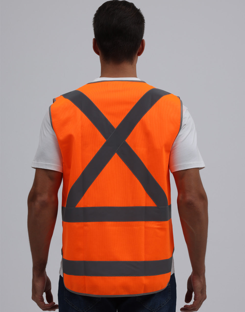 Australian Industrial Wear Hi-vis X Back Safety Vest With Tail-SW72