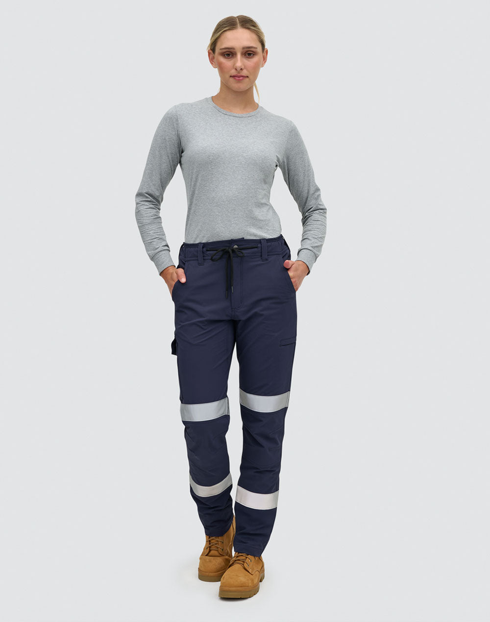 Australian Industrial Wears Unisex DWR Water Repellent Flexi Work Pants with Tapes - WP30HV