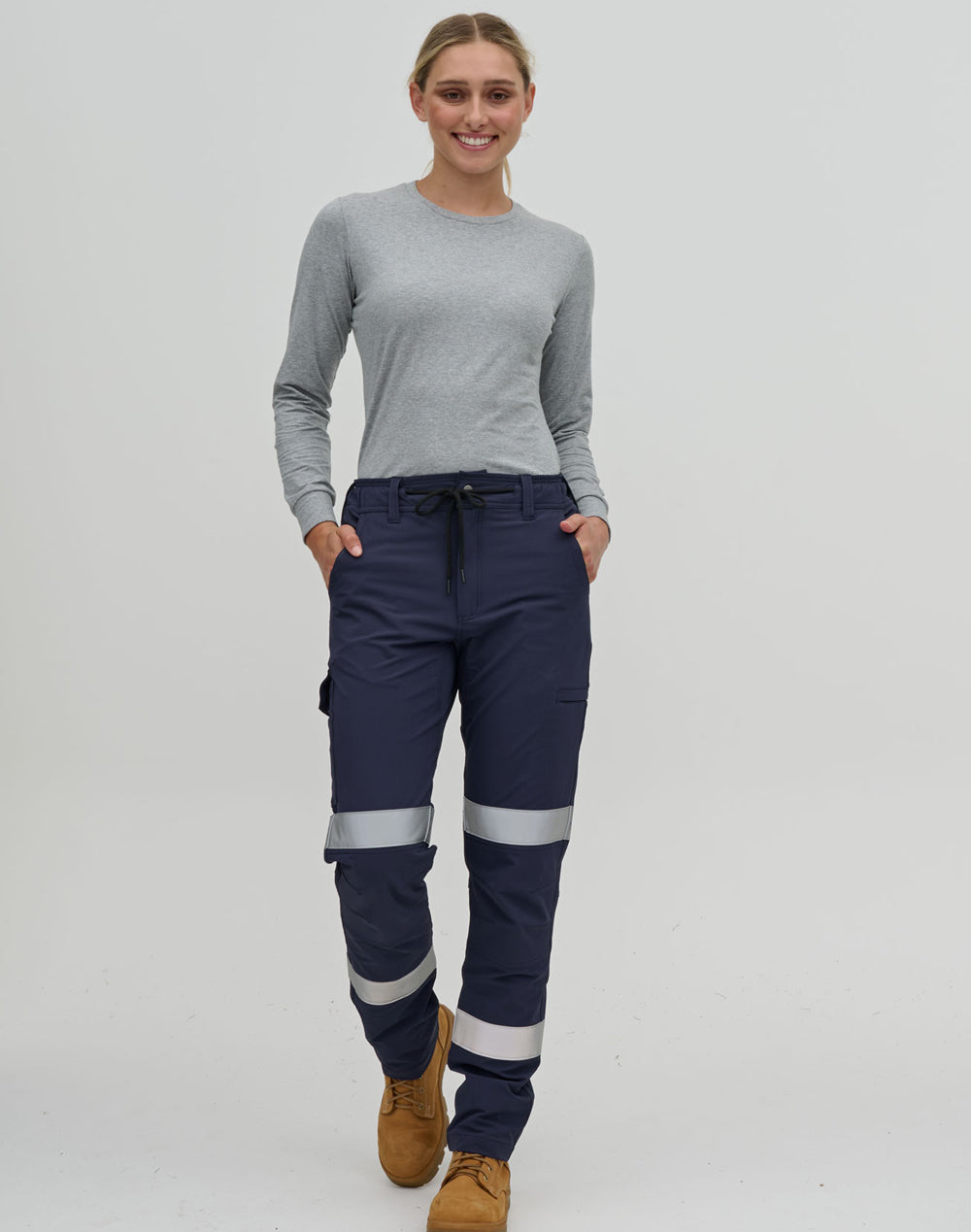 Australian Industrial Wears Unisex DWR Water Repellent Flexi Work Pants with Tapes - WP30HV