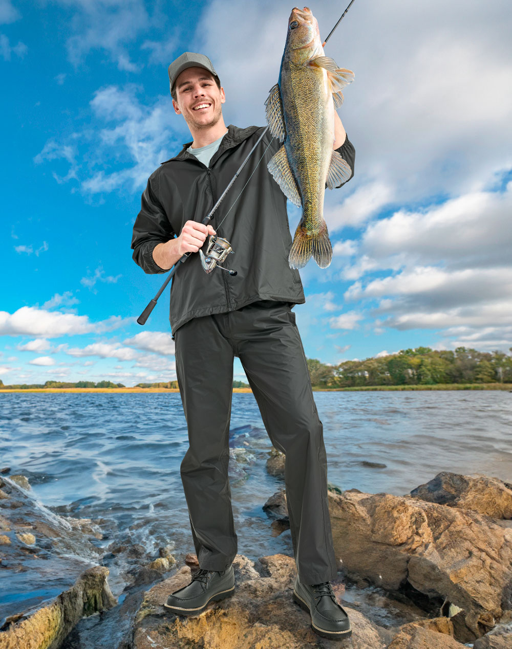 HP02 LIGHT WEIGHT NYLON WATERPROOF RAIN PANTS