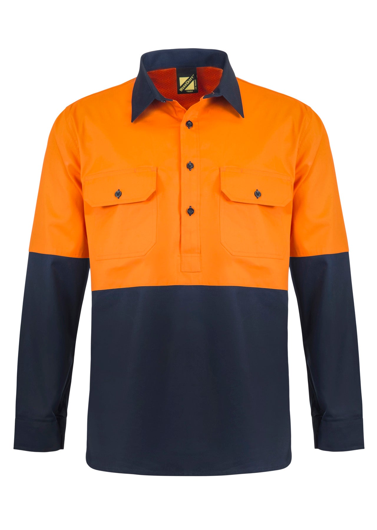 WS4255 2 Tone Half Placket Sht W Vent