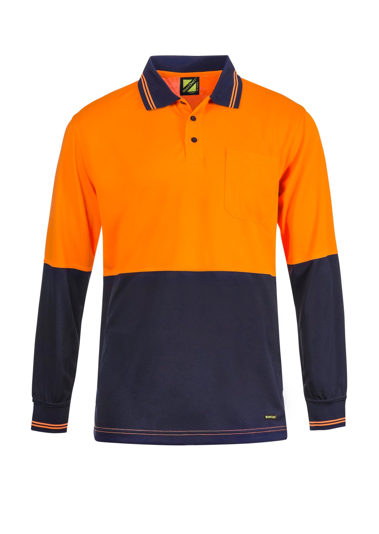 WSP202 Hi Vis Two Tone Ls Polo Pocket