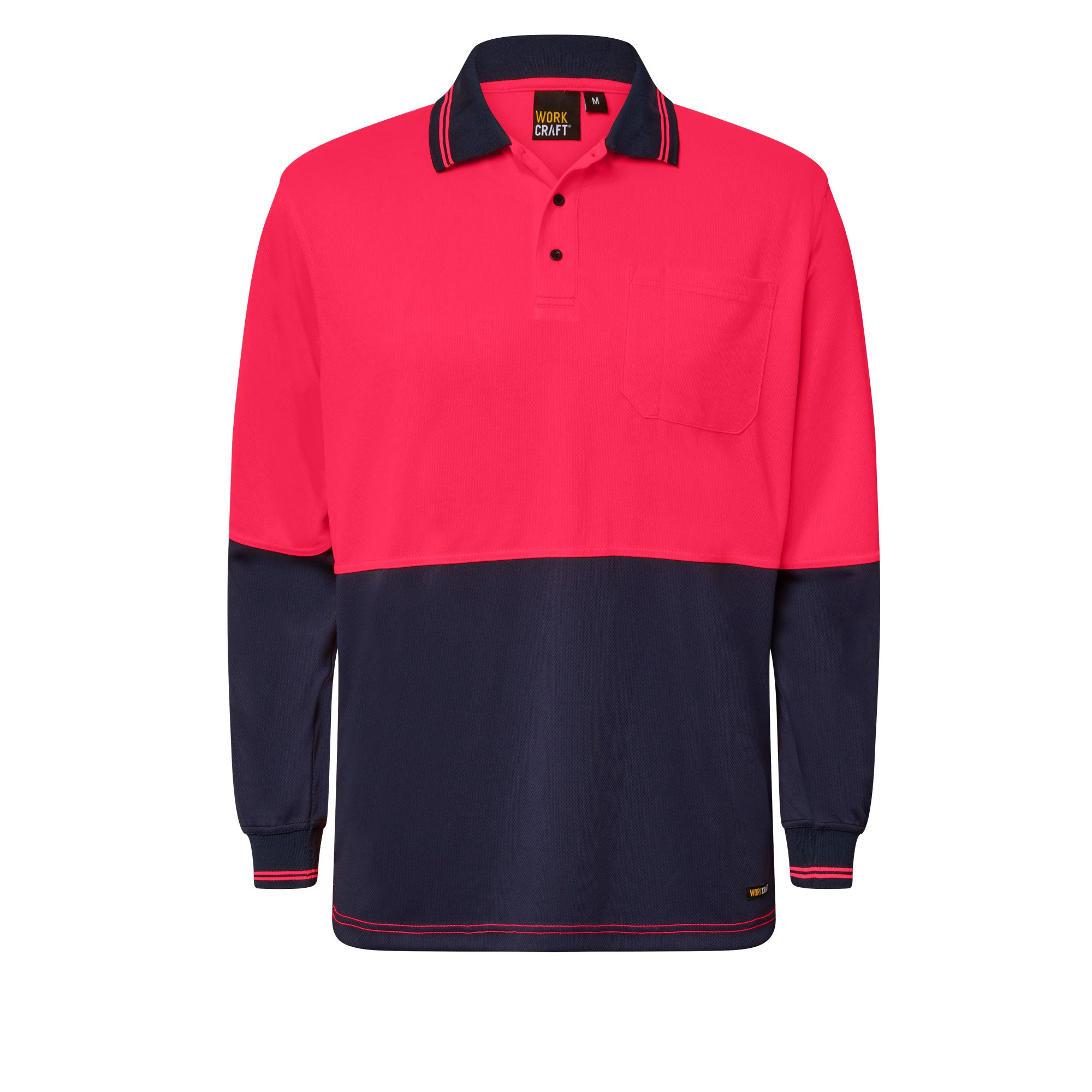 WSP202 Hi Vis Two Tone Ls Polo Pocket