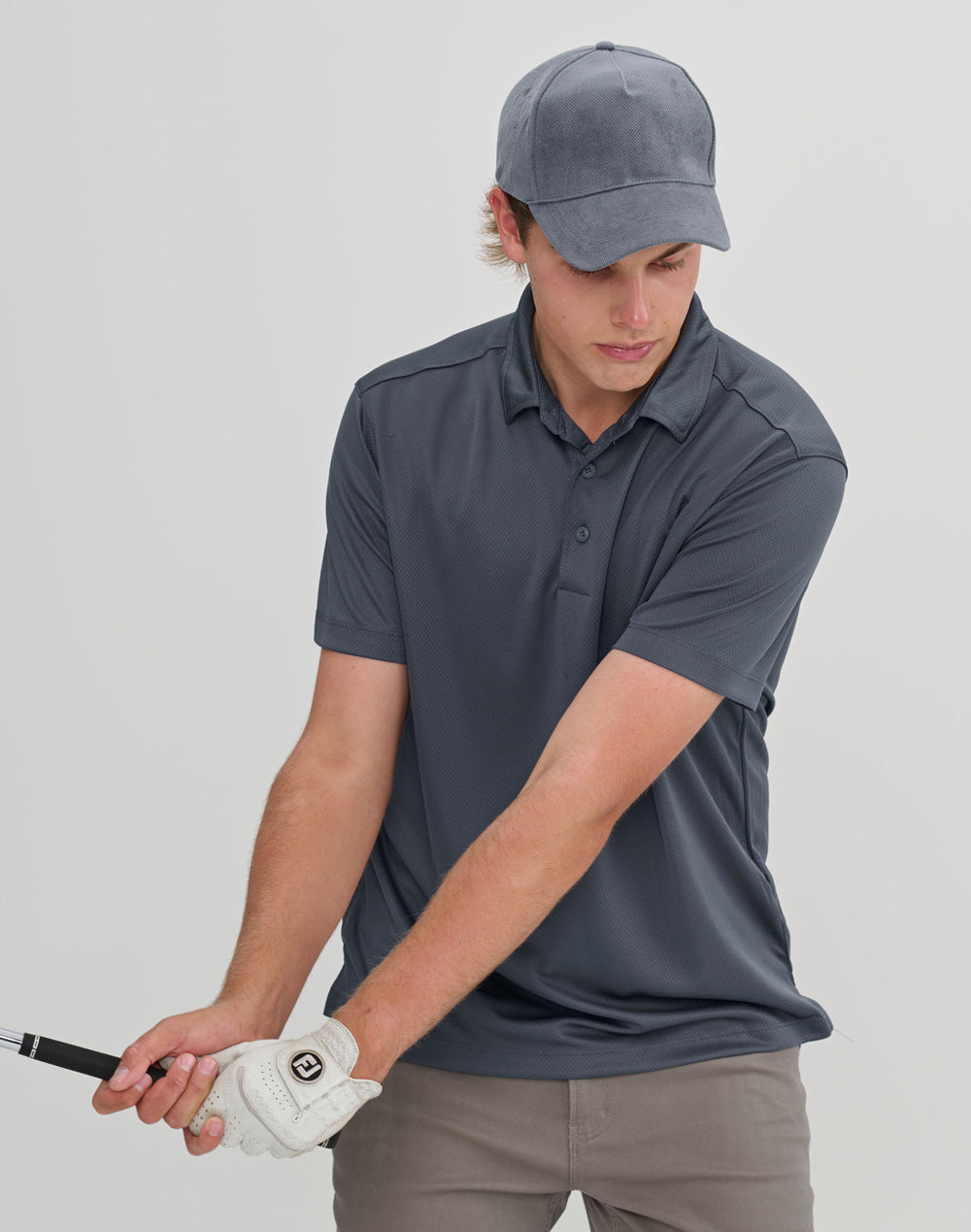 Winning Spirit POLYESTER JACQUARD TEXTURE 5 PANEL CAP - CH52