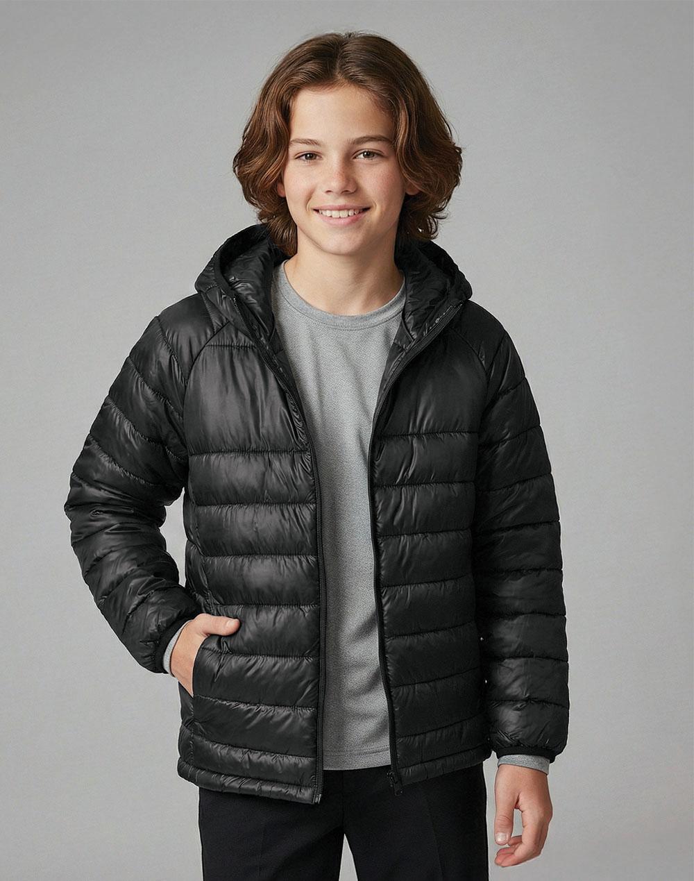 Winning Spirit Kids Sustainable Lightweight Hooded Puffer Jacket -JK76K