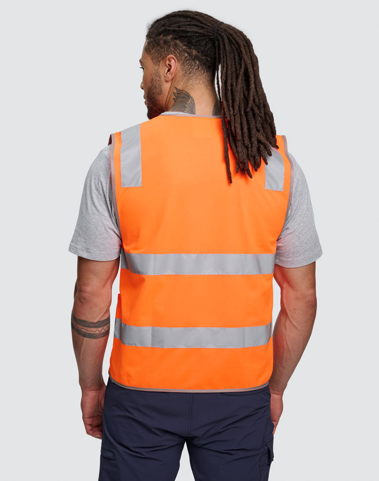 AUSTRALIAN INDUSTRIAL WEAR Unisex Hi-Vis Safety Vest with ID & Utility Pockets - SW04