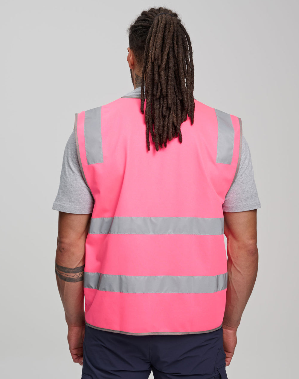 AUSTRALIAN INDUSTRIAL WEAR Unisex Hi-Vis Safety Vest with ID & Utility Pockets - SW04