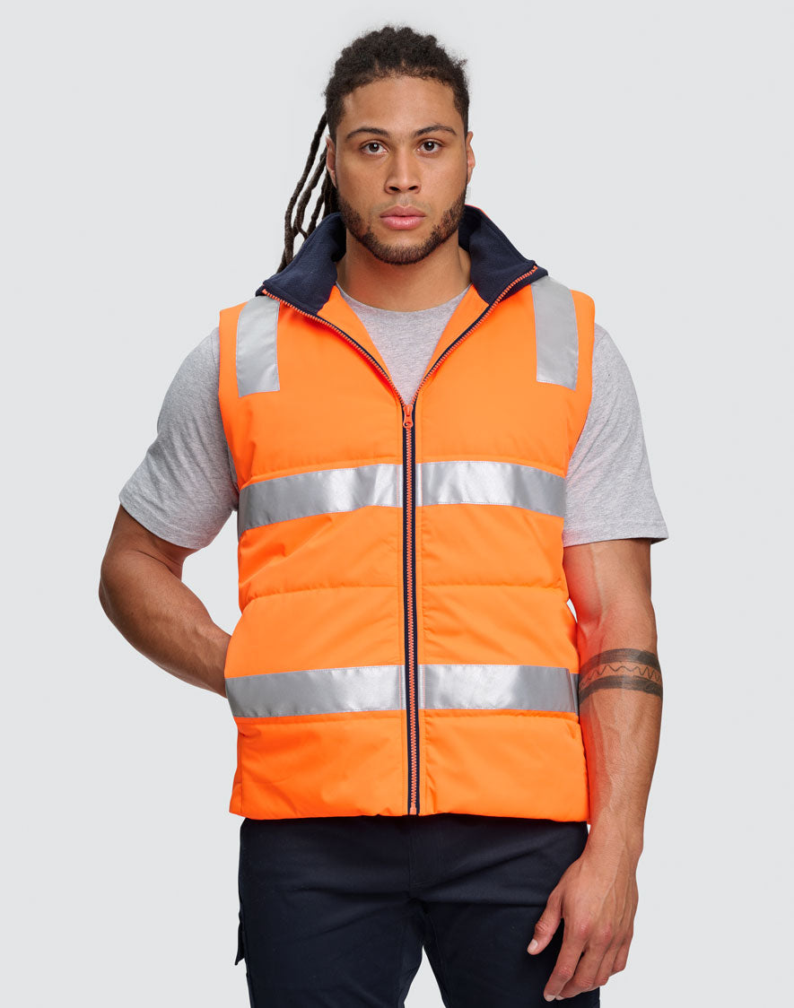 Australian Industrial Unisex Hi Vis Hooded Puffer Vest - SW93
