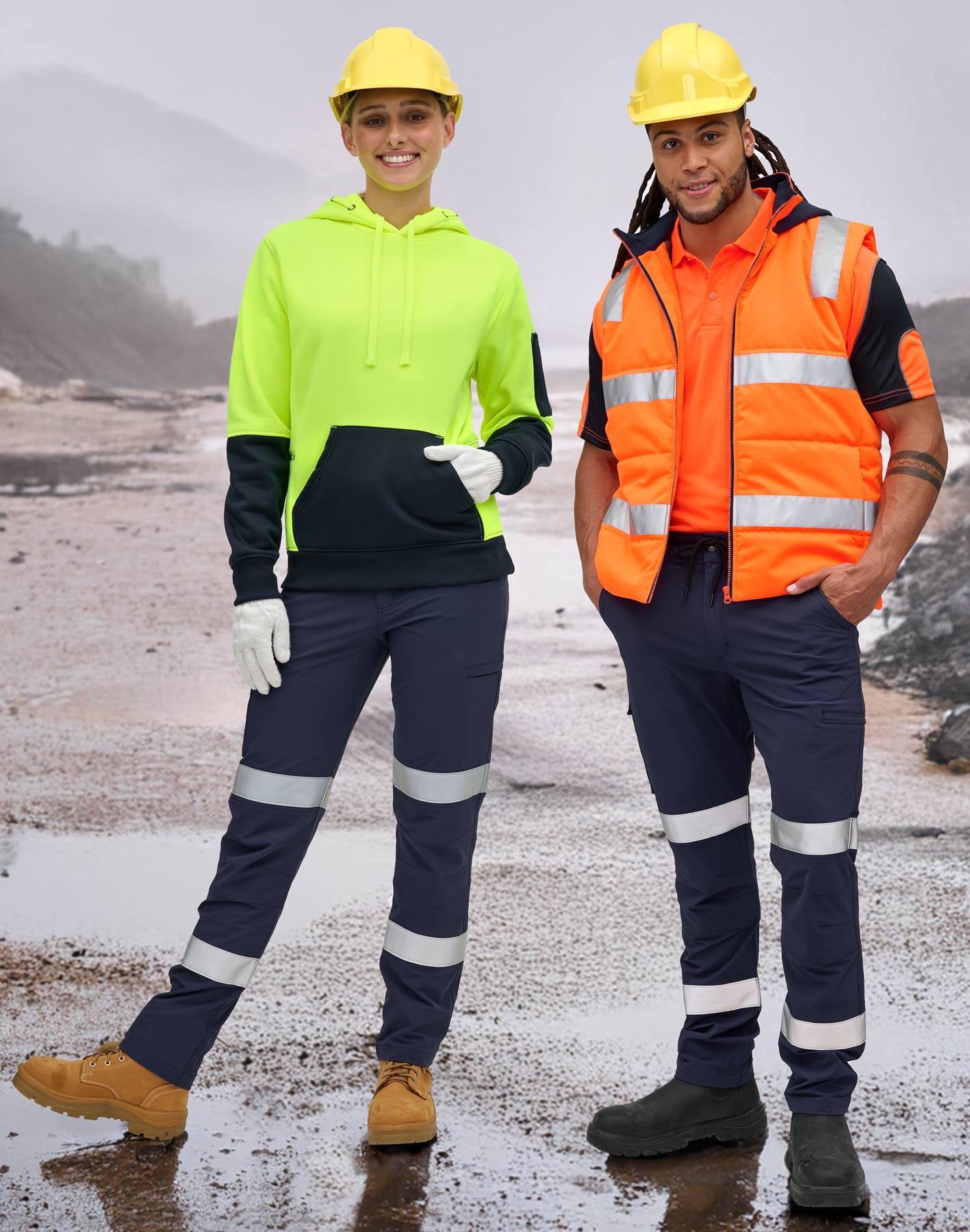 Australian Industrial Wears Unisex DWR Water Repellent Flexi Work Pants with Tapes - WP30HV