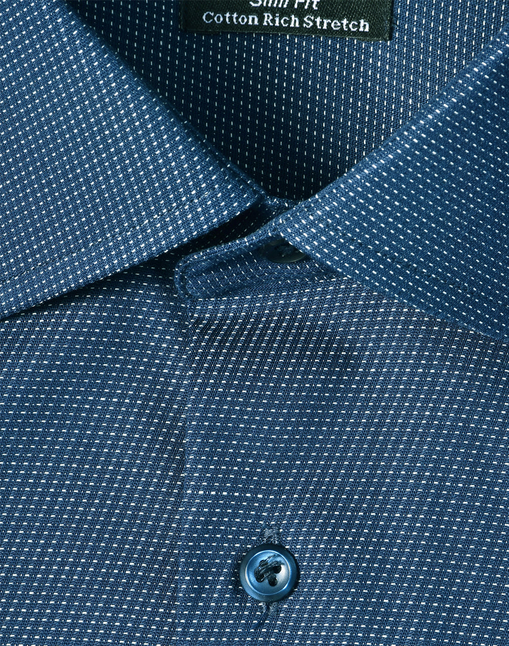 M7400L ASCOT MENS LONG SLEEVE DOT JACQUARD STRETCH SHIRT