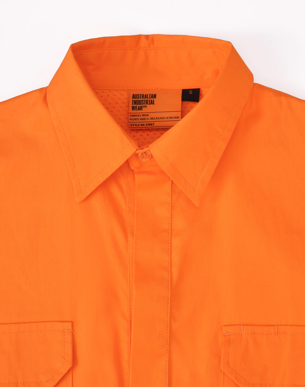 SW87 UNISEX HI-VIS COOL BREEZE CLOSED FRONT LS SHIRT WITH  PERFORATED TAPE