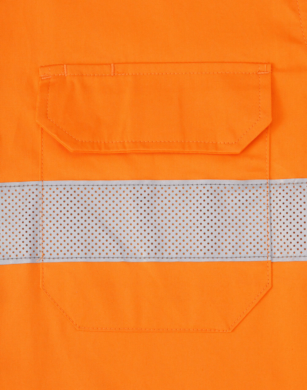 SW87 UNISEX HI-VIS COOL BREEZE CLOSED FRONT LS SHIRT WITH  PERFORATED TAPE