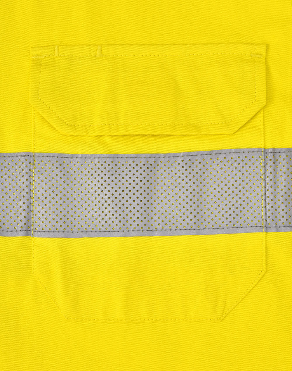 SW87 UNISEX HI-VIS COOL BREEZE CLOSED FRONT LS SHIRT WITH  PERFORATED TAPE